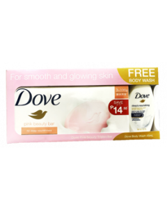 Dove Bar Triple Pink + Free Body Wash | 100g + 45ml 